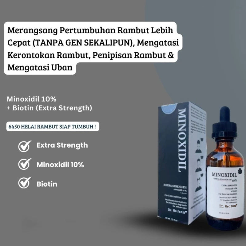 10% Minoxidil Hair Growth Serum – Biotin Beard & Scalp Tonic 60ml