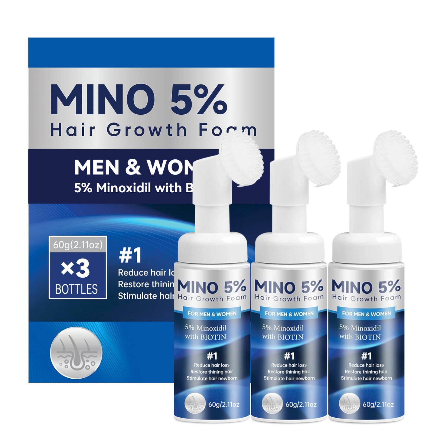 5% Minoxidil Hair Growth Foam Mousse Spray – 60g